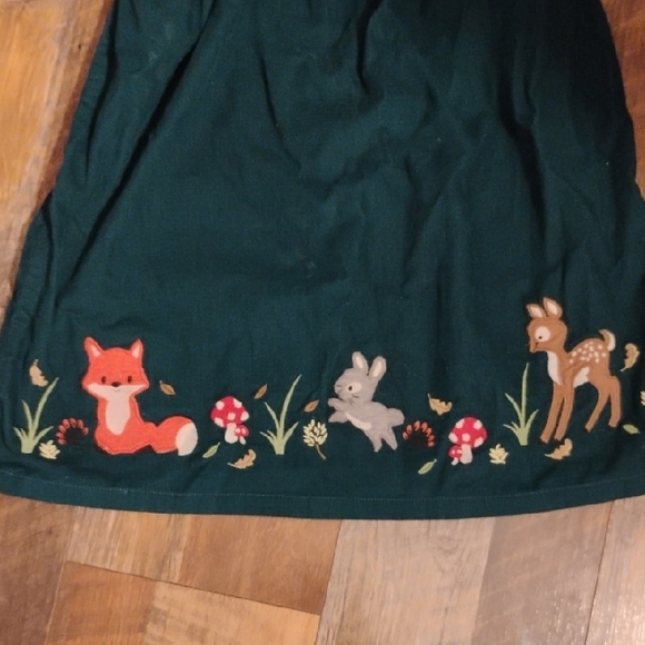 Beebay Cordury Green Dress With Animal Embroidery - Picture 4 of 5